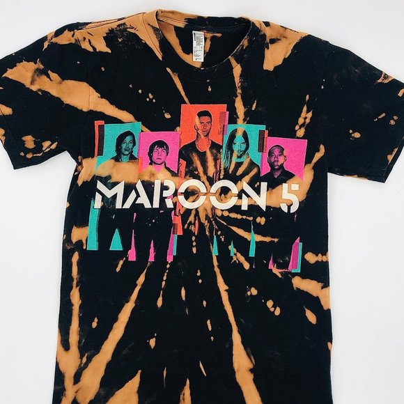 American Apparel Other - MAROON 5 Multicolor Logo Tie Dye Distressed Shirt